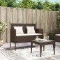 vidaXL Gartenbank mit Kissen Braun Poly Rattan vidaXL Gartenbank mit Kissen Braun Poly Rattan