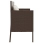 vidaXL Gartenbank mit Kissen Braun Poly Rattan vidaXL Gartenbank mit Kissen Braun Poly Rattan