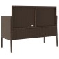 vidaXL Gartenbank mit Kissen Braun Poly Rattan vidaXL Gartenbank mit Kissen Braun Poly Rattan
