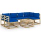 7-tlg. Garten-Lounge-Set mit Kissen Imprägniertes Kiefernholz 7-tlg. Garten-Lounge-Set mit Kissen Imprägniertes Kiefernholz