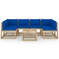 7-tlg. Garten-Lounge-Set mit Kissen Imprägniertes Kiefernholz 7-tlg. Garten-Lounge-Set mit Kissen Imprägniertes Kiefernholz