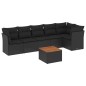 vidaXL 7-tlg. Garten-Sofagarnitur mit Kissen Schwarz Poly Rattan vidaXL 7-tlg. Garten-Sofagarnitur mit Kissen Schwarz Poly Rattan