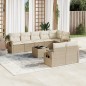 vidaXL 9-tlg. Garten-Sofagarnitur mit Kissen Beige Poly Rattan vidaXL 9-tlg. Garten-Sofagarnitur mit Kissen Beige Poly Rattan