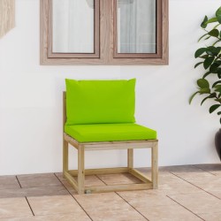 Garten-Mittelsofa mit Kissen Grün Imprägniertes Kiefernholz