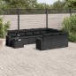 vidaXL 11-tlg. Garten-Sofagarnitur mit Kissen Schwarz Poly Rattan vidaXL 11-tlg. Garten-Sofagarnitur mit Kissen Schwarz Poly Rattan