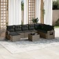 vidaXL 9-tlg. Garten-Sofagarnitur mit Kissen Grau Poly Rattan vidaXL 9-tlg. Garten-Sofagarnitur mit Kissen Grau Poly Rattan
