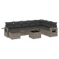 vidaXL 9-tlg. Garten-Sofagarnitur mit Kissen Grau Poly Rattan vidaXL 9-tlg. Garten-Sofagarnitur mit Kissen Grau Poly Rattan