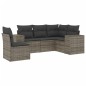 vidaXL 5-tlg. Garten-Sofagarnitur mit Kissen Grau Poly Rattan vidaXL 5-tlg. Garten-Sofagarnitur mit Kissen Grau Poly Rattan