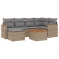vidaXL 7-tlg. Garten-Sofagarnitur mit Kissen Beige Poly Rattan vidaXL 7-tlg. Garten-Sofagarnitur mit Kissen Beige Poly Rattan