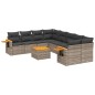 vidaXL 9-tlg. Garten-Sofagarnitur mit Kissen Grau Poly Rattan vidaXL 9-tlg. Garten-Sofagarnitur mit Kissen Grau Poly Rattan