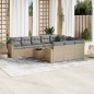 vidaXL 11-tlg. Garten-Sofagarnitur mit Kissen Beige Poly Rattan vidaXL 11-tlg. Garten-Sofagarnitur mit Kissen Beige Poly Rattan