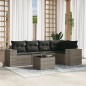 vidaXL 6-tlg. Garten-Sofagarnitur mit Kissen Grau Poly Rattan vidaXL 6-tlg. Garten-Sofagarnitur mit Kissen Grau Poly Rattan