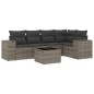 vidaXL 6-tlg. Garten-Sofagarnitur mit Kissen Grau Poly Rattan vidaXL 6-tlg. Garten-Sofagarnitur mit Kissen Grau Poly Rattan