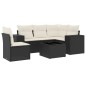 vidaXL 6-tlg. Garten-Sofagarnitur mit Kissen Schwarz Poly Rattan vidaXL 6-tlg. Garten-Sofagarnitur mit Kissen Schwarz Poly Rattan