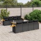 vidaXL 9-tlg. Garten-Sofagarnitur mit Kissen Schwarz Poly Rattan vidaXL 9-tlg. Garten-Sofagarnitur mit Kissen Schwarz Poly Rattan