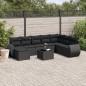 vidaXL 9-tlg. Garten-Sofagarnitur mit Kissen Schwarz Poly Rattan vidaXL 9-tlg. Garten-Sofagarnitur mit Kissen Schwarz Poly Rattan