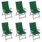 Verstellbare Gartenstühle 6 Stk. mit Auflagen Massivholz Akazie Verstellbare Gartenstühle 6 Stk. mit Auflagen Massivholz Akazie