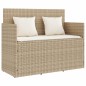 vidaXL Gartenbank mit Kissen Beige Poly Rattan vidaXL Gartenbank mit Kissen Beige Poly Rattan