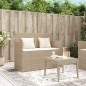 vidaXL Gartenbank mit Kissen Beige Poly Rattan vidaXL Gartenbank mit Kissen Beige Poly Rattan