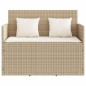 vidaXL Gartenbank mit Kissen Beige Poly Rattan vidaXL Gartenbank mit Kissen Beige Poly Rattan