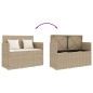 vidaXL Gartenbank mit Kissen Beige Poly Rattan vidaXL Gartenbank mit Kissen Beige Poly Rattan