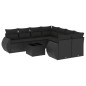 vidaXL 9-tlg. Garten-Sofagarnitur mit Kissen Schwarz Poly Rattan vidaXL 9-tlg. Garten-Sofagarnitur mit Kissen Schwarz Poly Rattan