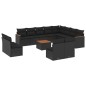 vidaXL 13-tlg. Garten-Sofagarnitur mit Kissen Schwarz Poly Rattan vidaXL 13-tlg. Garten-Sofagarnitur mit Kissen Schwarz Poly Rattan