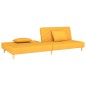 vidaXL Schlafsofa 2-Sitzer mit 2 Kissen Gelb Stoff vidaXL Schlafsofa 2-Sitzer mit 2 Kissen Gelb Stoff