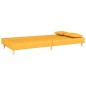 vidaXL Schlafsofa 2-Sitzer mit 2 Kissen Gelb Stoff vidaXL Schlafsofa 2-Sitzer mit 2 Kissen Gelb Stoff
