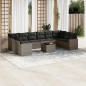 vidaXL 11-tlg. Garten-Sofagarnitur mit Kissen Grau Poly Rattan vidaXL 11-tlg. Garten-Sofagarnitur mit Kissen Grau Poly Rattan