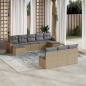 vidaXL 10-tlg. Garten-Sofagarnitur mit Kissen Beige Poly Rattan vidaXL 10-tlg. Garten-Sofagarnitur mit Kissen Beige Poly Rattan