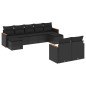 vidaXL 9-tlg. Garten-Sofagarnitur mit Kissen Schwarz Poly Rattan vidaXL 9-tlg. Garten-Sofagarnitur mit Kissen Schwarz Poly Rattan