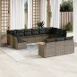 vidaXL 13-tlg. Garten-Sofagarnitur mit Kissen Grau Poly Rattan vidaXL 13-tlg. Garten-Sofagarnitur mit Kissen Grau Poly Rattan