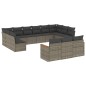 vidaXL 13-tlg. Garten-Sofagarnitur mit Kissen Grau Poly Rattan vidaXL 13-tlg. Garten-Sofagarnitur mit Kissen Grau Poly Rattan