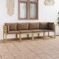 Gartensofa 4-Sitzer mit Kissen in Taupe Gartensofa 4-Sitzer mit Kissen in Taupe
