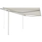 vidaXL Markise Automatisch Einziehbar mit Pfosten 4,5x3,5 m Creme vidaXL Markise Automatisch Einziehbar mit Pfosten 4,5x3,5 m Creme