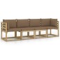 Gartensofa 4-Sitzer mit Kissen in Taupe Gartensofa 4-Sitzer mit Kissen in Taupe