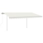 vidaXL Markise Automatisch Einziehbar mit Pfosten 4,5x3,5 m Creme vidaXL Markise Automatisch Einziehbar mit Pfosten 4,5x3,5 m Creme