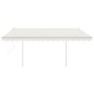 vidaXL Markise Automatisch Einziehbar mit Pfosten 4,5x3,5 m Creme vidaXL Markise Automatisch Einziehbar mit Pfosten 4,5x3,5 m Creme