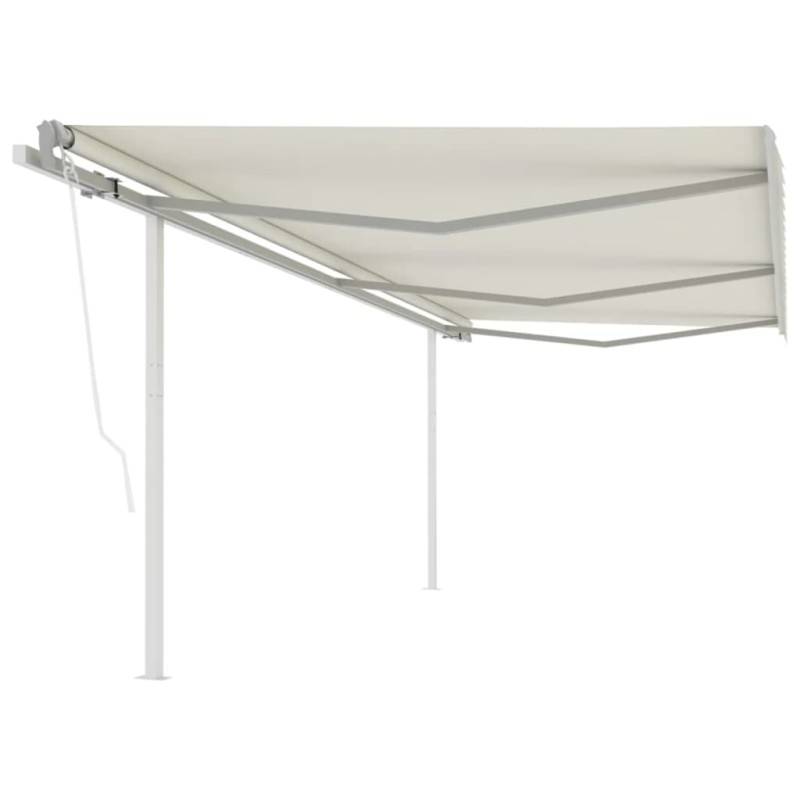 vidaXL Markise Automatisch Einziehbar mit Pfosten 6x3,5 m Creme vidaXL Markise Automatisch Einziehbar mit Pfosten 6x3,5 m Creme