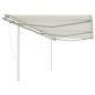 vidaXL Markise Automatisch Einziehbar mit Pfosten 6x3,5 m Creme vidaXL Markise Automatisch Einziehbar mit Pfosten 6x3,5 m Creme