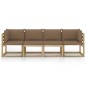 Gartensofa 4-Sitzer mit Kissen in Taupe Gartensofa 4-Sitzer mit Kissen in Taupe