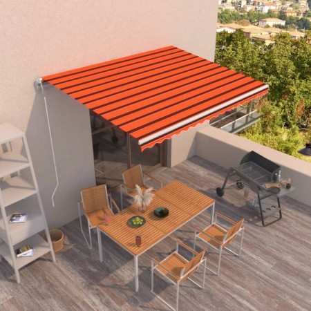 vidaXL Markise Automatisch Einziehbar 450x350 cm Orange und Braun