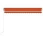 vidaXL Markise Automatisch Einziehbar 450x350 cm Orange und Braun vidaXL Markise Automatisch Einziehbar 450x350 cm Orange und Braun