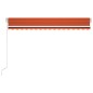 vidaXL Markise Manuell Einziehbar mit LED 400x300 cm Orange und Braun vidaXL Markise Manuell Einziehbar mit LED 400x300 cm Orange und Braun