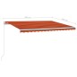 vidaXL Markise Manuell Einziehbar mit LED 400x300 cm Orange und Braun vidaXL Markise Manuell Einziehbar mit LED 400x300 cm Orange und Braun