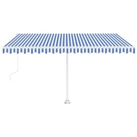 vidaXL Standmarkise Automatisch 400x350 cm Blau/Weiß