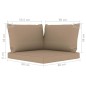 Gartensofa 4-Sitzer mit Kissen in Taupe Gartensofa 4-Sitzer mit Kissen in Taupe