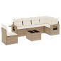 vidaXL 7-tlg. Garten-Sofagarnitur mit Kissen Beige Poly Rattan vidaXL 7-tlg. Garten-Sofagarnitur mit Kissen Beige Poly Rattan