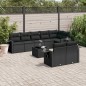 vidaXL 9-tlg. Garten-Sofagarnitur mit Kissen Schwarz Poly Rattan vidaXL 9-tlg. Garten-Sofagarnitur mit Kissen Schwarz Poly Rattan